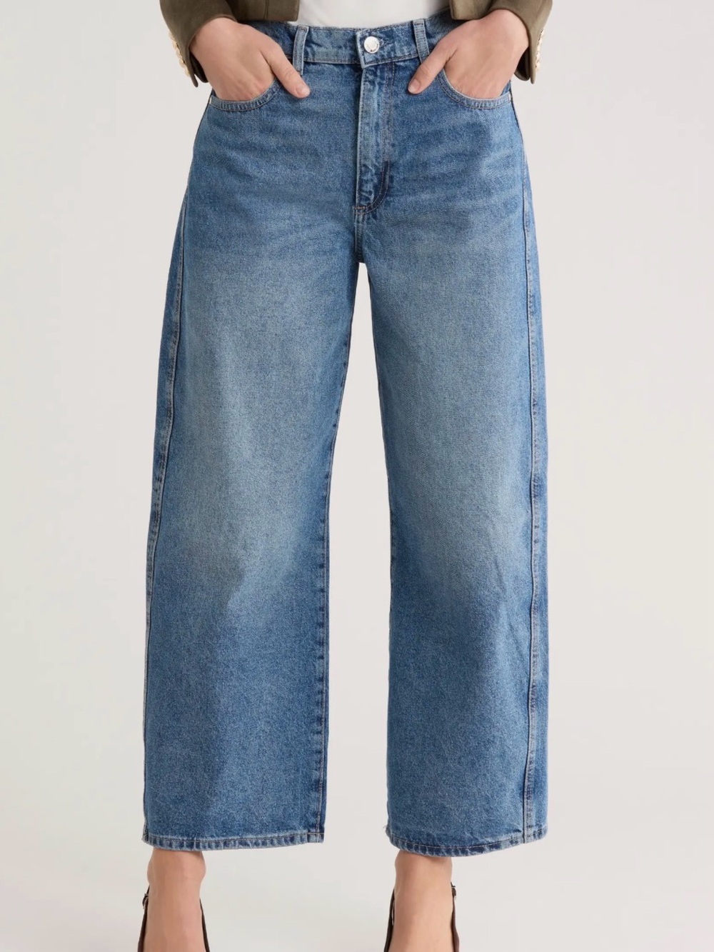 Jason Wu Jaime Barrel Super High Rise Relaxed Barrel Ankle in Medium Blue Denim